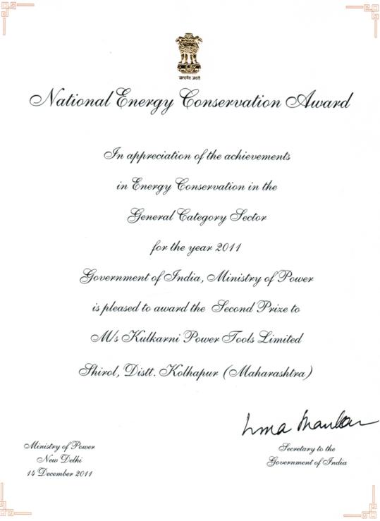 Award Certificate and Presentation 1