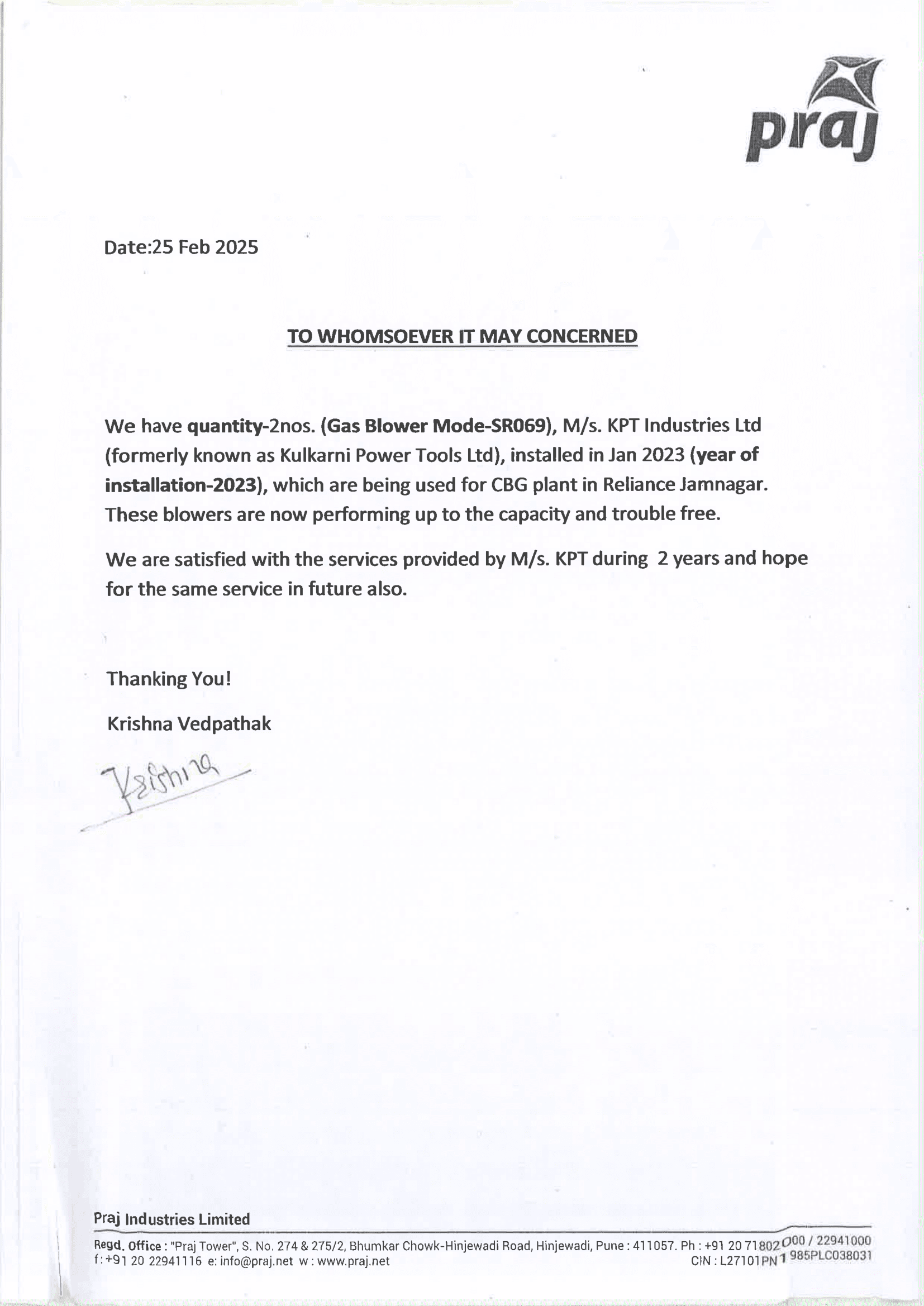 Appreciation Letter 2